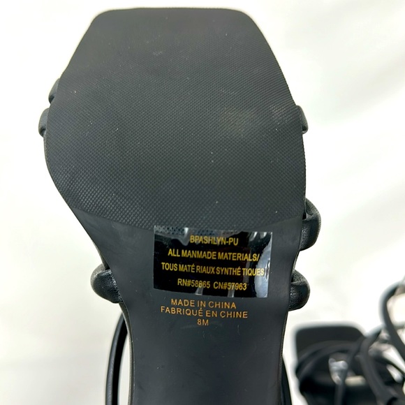 Nordstrom BP. Ashlyn Black  Square Toe Strappy Sandal Flared Triangular … - Picture 10 of 11